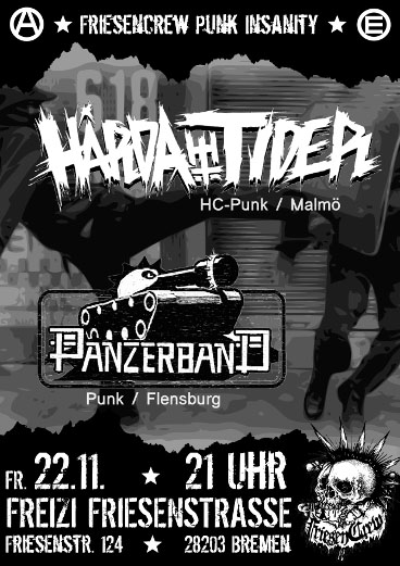 HARDA TIDER (SWE), PANZERBAND, Friese in der Friesenstraße 124, by Friesencrew, 21:00 h.