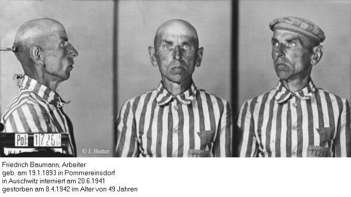 Pink Triangle Prisoner from Auschwitz Concentration Camp: Friedrich Baumann