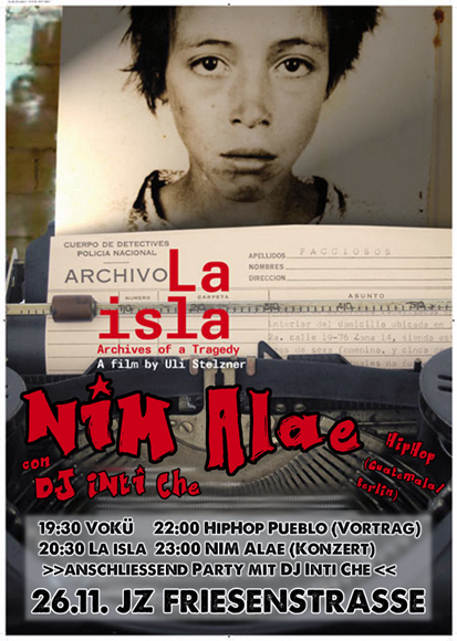 LA ISLA & NIM ALAE: Menschenrechte, Hip-Hop und die Archive einer Tragödie - Lucio Yaxon (alias Nim Alae), ein junger Rapper und Aktivist aus Guatemala ist zu Gast in Bremen.